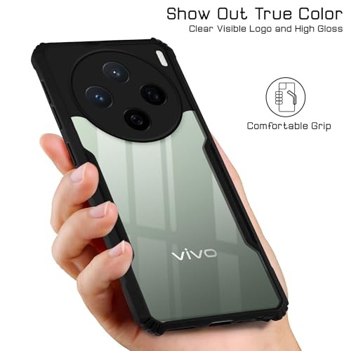 Image of Jkobi Back Cover Case for Vivo X200 5G (Shockproof with Polycarbonate Clear Panel | Professional Black)