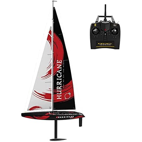 LUCKQS Remote Control Sailboat RC Sailing Boat Hurricane 1-Meter 2.4Ghz 2-Channel Ready to Run (RTR) RG65 Class Competition RC Sailboat for Beginners, Adults Cover