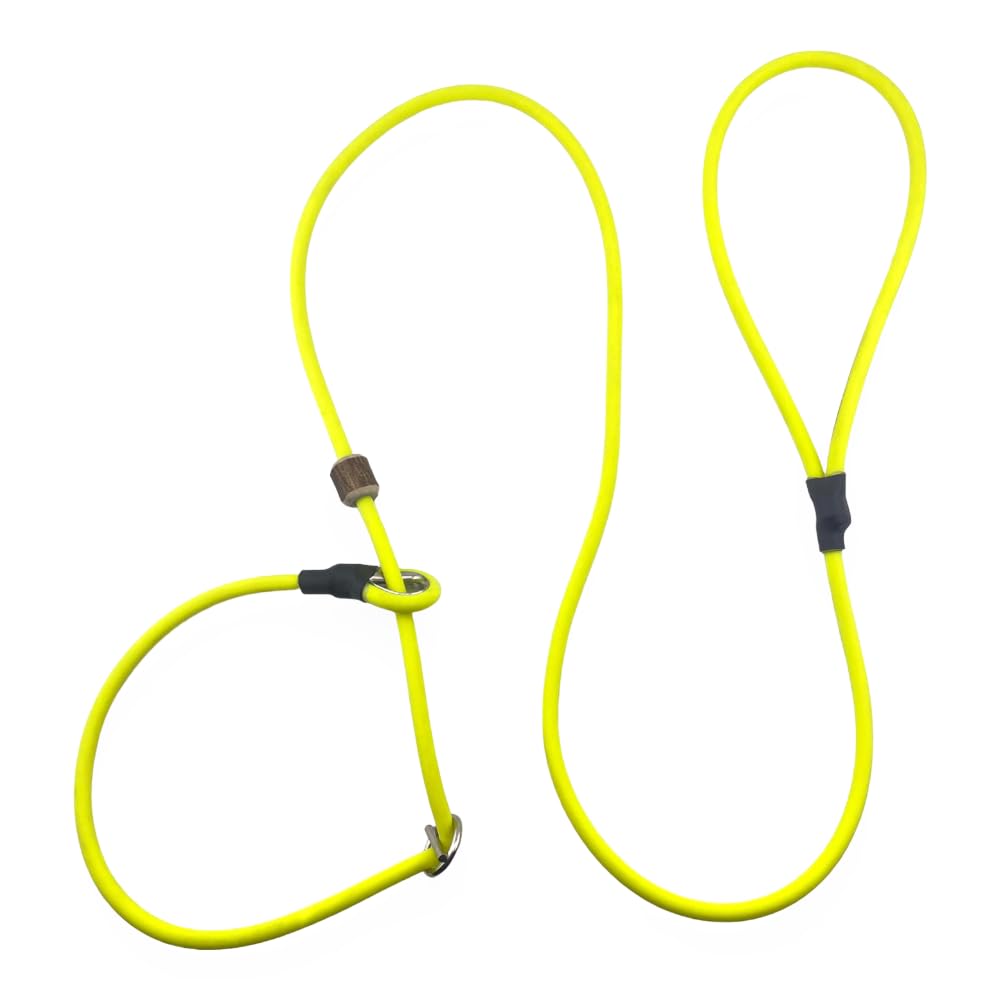 Romneys Moxon, guinzaglio Biothane Neon Pro, realizzato a mano in Germania, impermeabile, per allenamento e caccia, al neon, robusto e resistente alle intemperie, lunghezza 130 cm x 6 mm (giallo