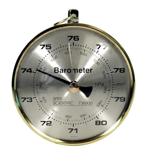 Sper Scientific Dial Barometer 736930 – Compact & Lightweight Dual-Scale Barometer Provides Accurate Readings in hPa and mm – for Classroom, Lab & Industrial Use – 2 pc