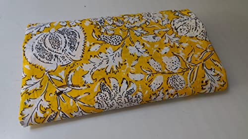Image of Floral Printed Cotton Fabric Cloth Hand Block Print Fabric Women Material Running Jaipuri Hand Block Printed Women Dress Material Kurtis Natural 44 inch Inches Width 2.5 Meter (Pattern 5)