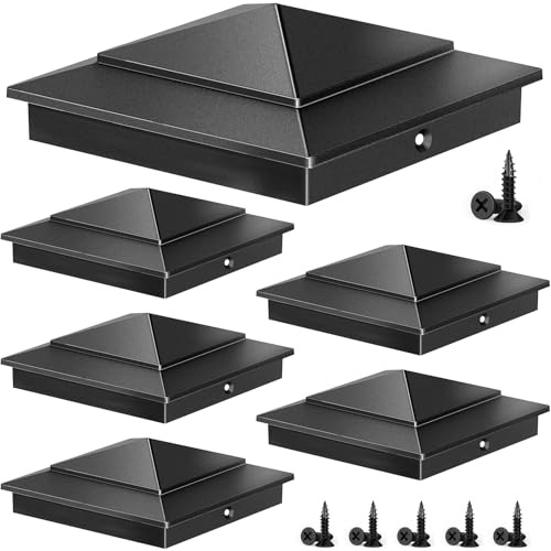 Toscoco 6-Pack Aluminium Pyramid Post Caps for 6