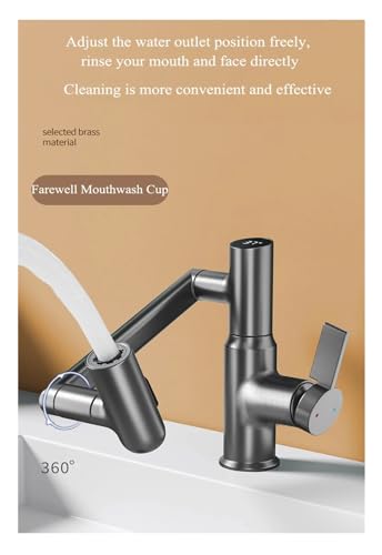 Grifo de lavabo con caño extraíble ajustable y cascada digital cromada 3