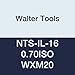 Walter Tools NTS-IL-16 0.70ISO WXM20 Carbide NTS Threading Inserts, Internal Thread, Full Profile, ISO Metric 60 Degree (Pack of 10)