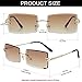 NIDOVIX Rimless Rectangle Sunglasses For Women Men Fashion Frameless UV400 Protection Lens Glasses (Gradient Brown)