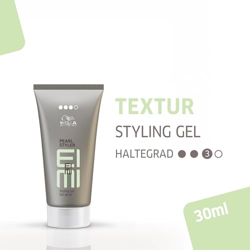 Foto von Wella EIMI Pearl Styler – Haargel mit perlglänzendem Finish und UV-Schutz – schnell einziehendes Styling Gel mit flexiblem, starkem Halt für ein texturiertes Styling – 1 x 30 ml