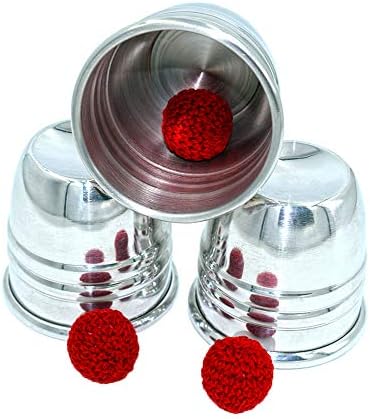 BrilliantMagic Magic Cups and Balls-Professional Performance Grade Polished Aluminum Cups and Knitted Balls Included