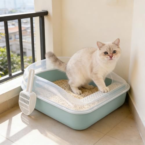 Arenero semi cerrado para gatos con tapa y pala miniatura 1
