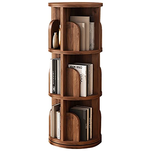 Estantería giratoria de madera maciza de 360° para niños y adultos, organizador de esquina de pie para sala de estudio, sala de estar, aula y dormitorio