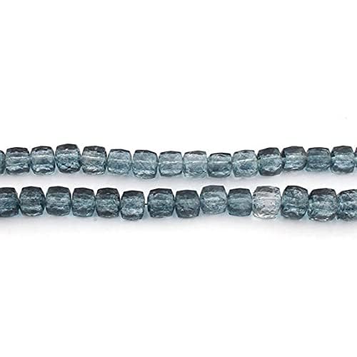 Quartz bleu en cube facetté 7-8mm pour création bijoux de lithothérapie - 3