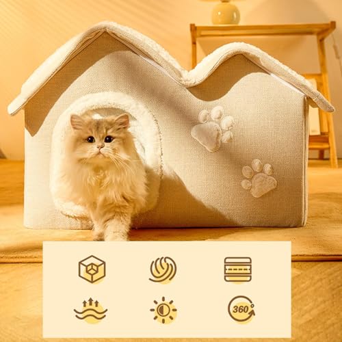 Casa de gato quente,Casa de gato para gatos internos | Casa de gato ao ar livre para o inverno,Escon