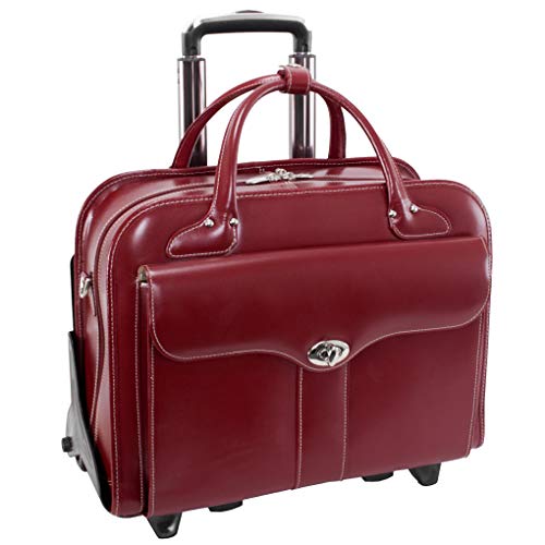 McKlein-Berkeley-Top-Grain-Cowhide-Leather-15-Leather-Detachable-Wheeled-Ladies-LaptopComputer-Tablet-Business-Briefcase-BagWomens-Rolling-Overnight-Travel-Bag-Removable-trolley-case