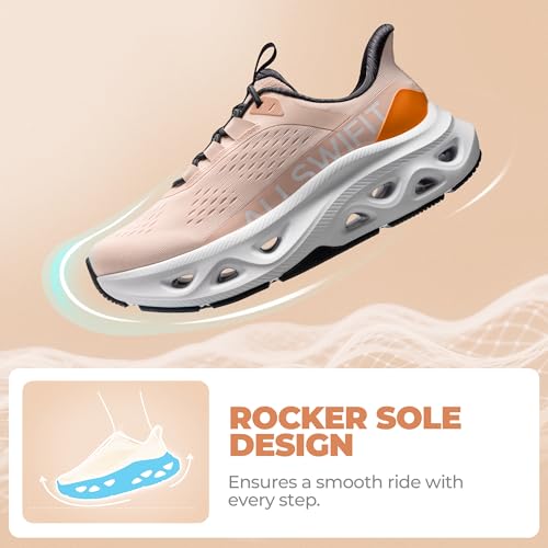 ALLSWIFIT Women's Slip On Cushioned Walking Fashion Sneaker,Pink/Orange,8 - image 8