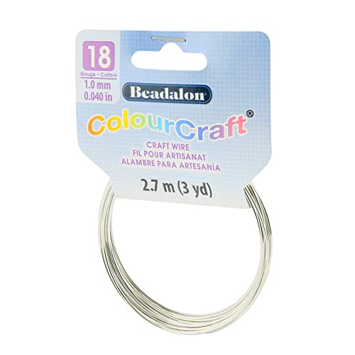 Alambre Beadalon ColourCraft plata 18ga para diseñar bisutería fina