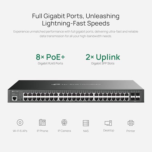 Image of TP-Link TL-SG3452P | 48 Port Gigabit L2+ Managed PoE Switch | 48 PoE+ Port @384W, 4 x SFP Slots | PoE Auto Recovery | Omada SDN Integrated | IPv6 | Static Routing | Limited Lifetime Protection