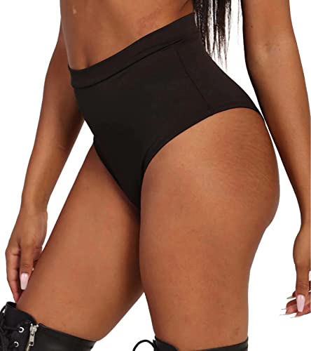 Rave Booty Shorts For Women - Festival High Waisted Tummy Control Cheeky Yoga Legging Exotic Pole Dance Bottom(Black,M,1320A) #TOP1