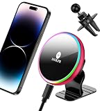 MOKPR Magnetyczna bezprzewodowa ładowarka samochodowa, 15W bezprzewodowa ładowarka samochodowa do MagSafe, magnetyczna ładowarka do iPhone Series 16 15 14 13 12