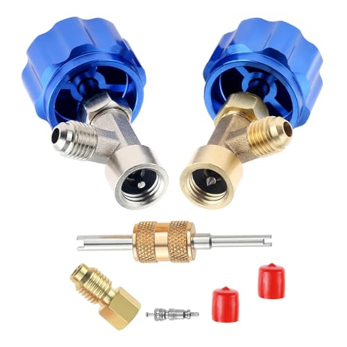 SURIEEN R134A Can Tap R134A Self-Sealing and Puncture Style Refrigerant Can Tap Valves with Refrigerant Tank Adapters for Automotive Air Conditioning Systems Refilling (Blue)