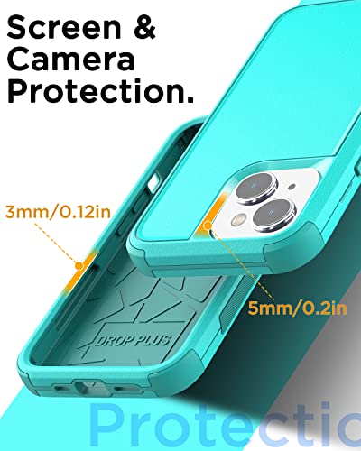 Aicase Iphone 14 (6.1") Heavy-Duty 3-Layer Rugged Case - Military Grade Shockproof/Drop/Dust Proof Protection - Teal #TOP6