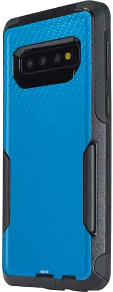 Skinit Decal Phone Skin Compatible with OtterBox Commuter Galaxy S10 Plus - Blue Carbon Fiber Specialty Texture Material Design