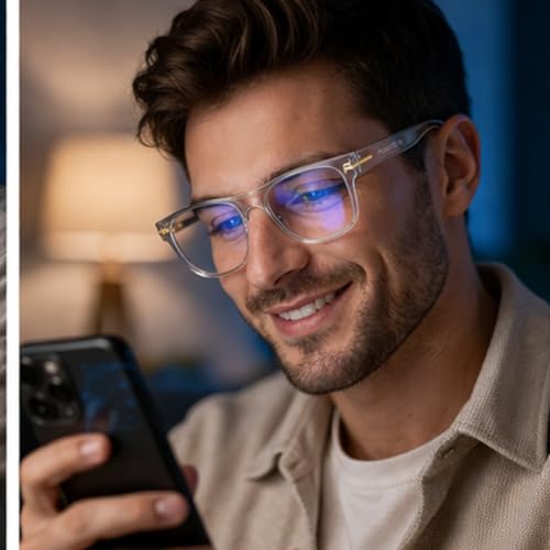 Image of LensKandy Zero Power Computer Glasses - Anti-Glare & Bluecut Wayfarer Eyewear for Men & Women - UV Protection, Eye Strain Relief,Lightweight & Blocks Harmful Rays