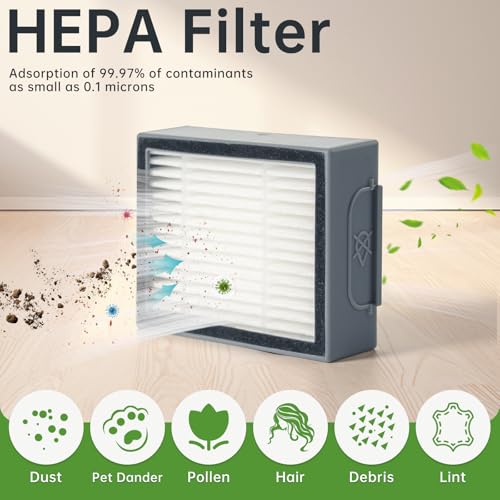 Loveco 20 Stück Ersatzteile Kompatibel für iRobot roomba E I & J Serie, i7 i7+ i3 i3+ i1 i1+ i2 i4 i5 i5+ i6 i8 i8+ j7 j7+ j8 j8+ j6 j6+ j5 j5+, E5 E6, 2 Satz Gummibürsten, 8 Filter, 8 Seitenbürsten – Bild 6