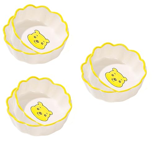 Image of YANCI Ceramic Dipping Bowls Set, Small Tableware for Soy Sauce, Vinegar, Chutney, Sushi Condiments (Yellow Bear, Pack of 6)