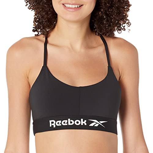 Image of Reebok Women's Satin 91% PES /9% El-Interlock-Hydrophilic Finish /Print-Digital Sublimation-Disperse Classic Workout Sports Bra