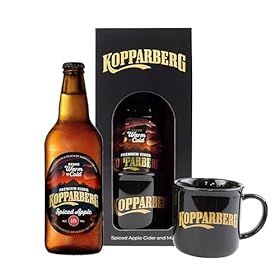 Buy the Spiced Apple Cider Gift Set – Premium Kopparberg Apple Spice Cider 500ml with Ceramic Mug, Mini Liqueurs, Tablets & Sharing Chocolate Hamper Perfect for Women – Topline