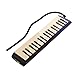 37 Key Melodica Air Piano Keyboard Instrument with Double Soft Tubes and 2pcs Mouthpiece, Comes with Carrying Bag