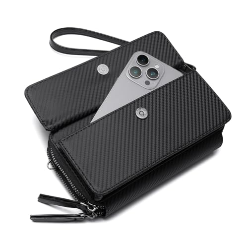 Image of Lanyani RFID Crossbody Wallet Wristlet Purse with Phone Pocket For Women Vegan Leather