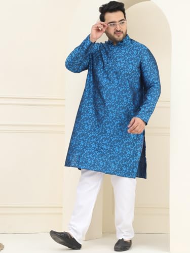 Image of SOJANYA Plus (Since 1958) Men's Cotton Blend Printed Only Long Kurta