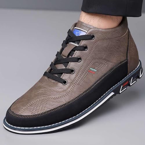 Image of Men's Casual Dress Boots Motorcycle Boots Plus Size Ankle Boots Lace Up Fashion Leather Boots Business Wedding Party Shoes