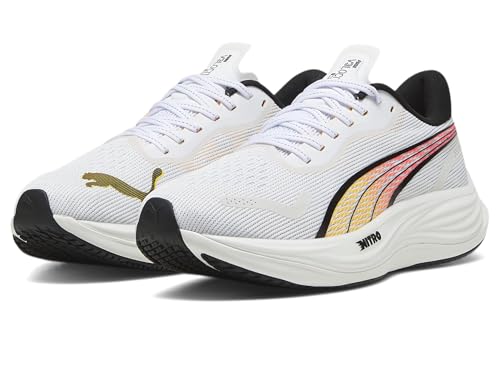PUMA Men's Velocity Nitro 3 Running Shoes Sneaker, White/Sun Stream, 9