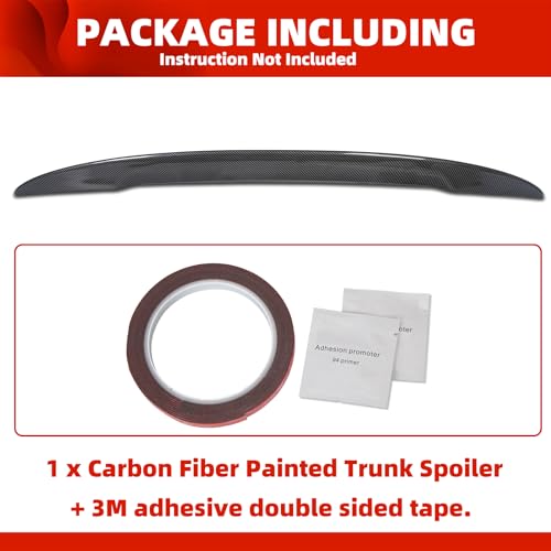 ECOTRIC Carbon Fiber Style Spoiler Wing Compatible with 2007-2013 BMW E92 3 Series Coupe 328i 335i M3 & E92 M3 2 Door Coupe Rear Trunk Lid Spoiler Wing Winglet by ECOTRIC - Image 5
