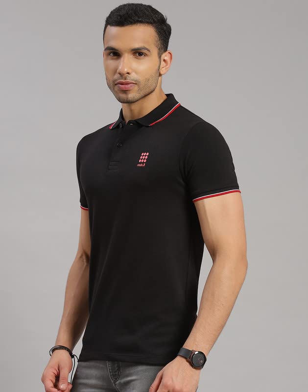 Image of ROCK.IT Men's Solid Slim Fit T-Shirt