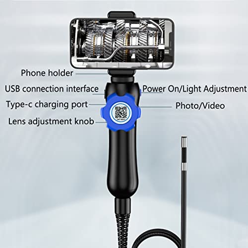 Borescopen 180° sturende industriële endoscoop, 8,5 mm / 6,5 mm 1080P HD bestuurbare inspectiecamera, 2000 mAh batterij… - Image 8