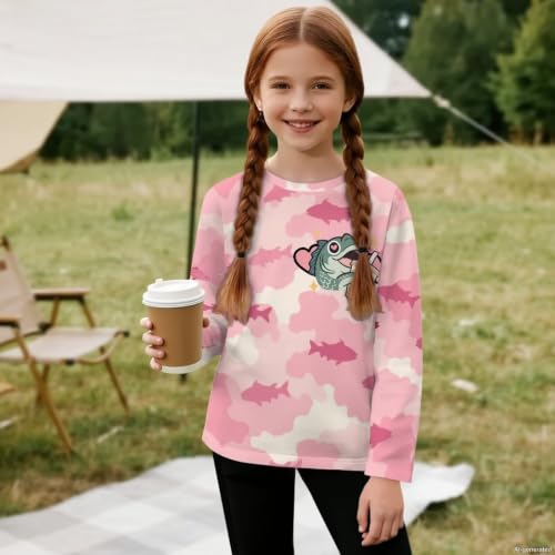 Image of WELLFLYHOM Long Sleeve T-Shirt for Boys Girls 3-16 Years Old Tee Tops Crewneck Pullover Shirts Fall Outfits