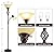 Torchiere Floor Lamp for Living Room, LED Standing Reading Light for Bedroom with Glass Shade for Living Room Corner Bedroom Home Office,Bulbs Included (Yellow Lampshade, Glass 2 Head)