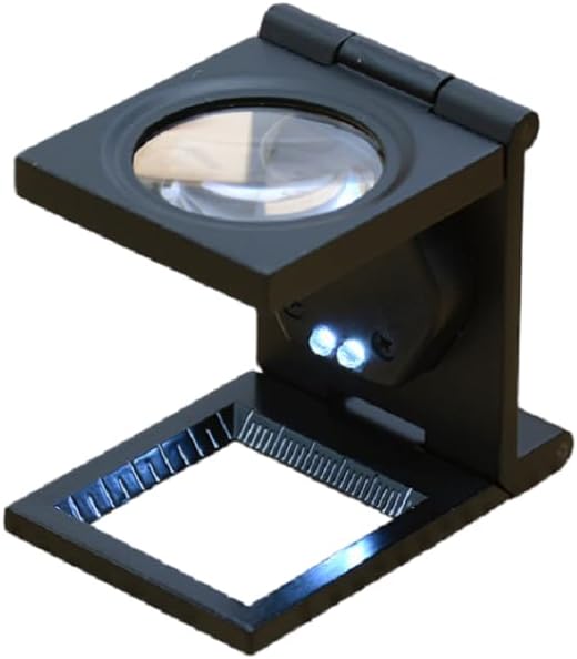 10X 30mm Foldable Lighted Magnifier/Loupe Jewelry Photo Sewing Thread Counter for Textile Jewelry Tool