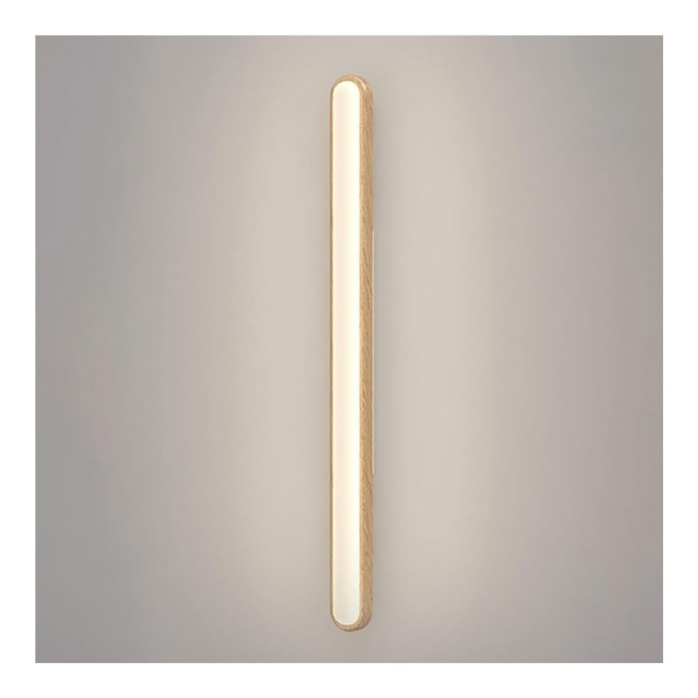 OZBMA Long Strip Wooden Wall Light Modern Linear Sconce LED Dimmable Lamp for Living Room Bedroom Bathroom Stairs Corridor Lantern