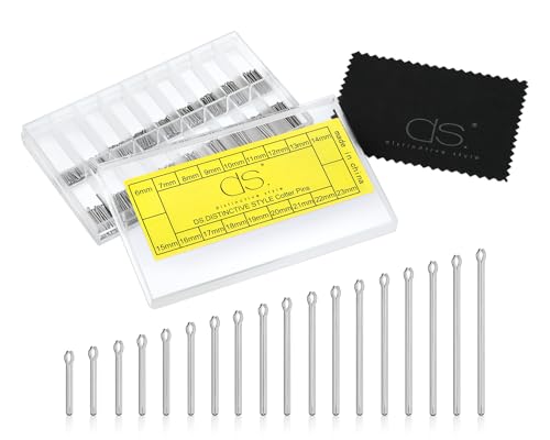 DS.Ddistinctive Style 360 Pieces 6-23mm Watch Band Link Cotter Pins Assortment Stainless Steel Watch Strap Bars Repair Kit for Watchmaker