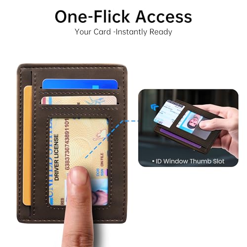 Image of Chelmon Slim Wallet for Men, Minimalist Front Pocket RFID Blocking Credit Card Holder