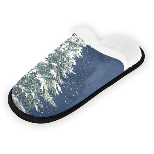 Green Snow Christmas Tree Slippers For Women Men Soft Memory Foam Non-Slip Festival Winter Indoor House Shoes Travel Slipper2