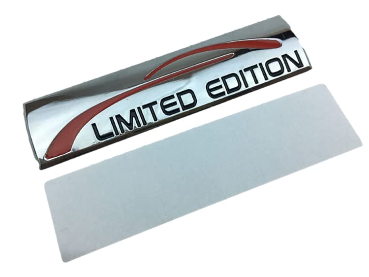 Image of 2X Chrome Metal Limited Edition Logo Car Emblem Premium 3D Sport Turbo Badge Auto Rear Trunk Sticker Side Fender Decal (Silver)