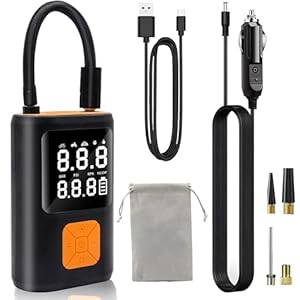 Tire Inflator Portable Air Compressor, 150PSI Cordless Smart Pump Tire Inflator with LED Light, 3X Fast Inflation, Tire Pump with 60000mAh for Car Tires, Motorcycle, Bicycle, Sports Balls