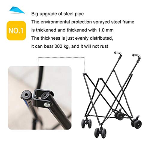 gbgymjm Einkaufstrolley Faltbarer Einkaufstrolley Umweltfreundliche Einkaufstasche Tragbar Doppeltes Vorderes… – Bild 6
