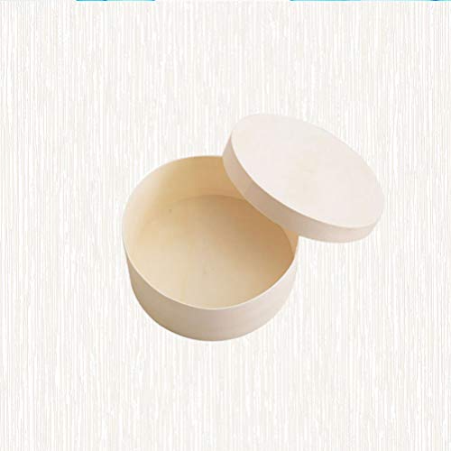 Caixa redonda de madeira Milisten inacabada, caixa de armazenamento de presente para boutique, redon