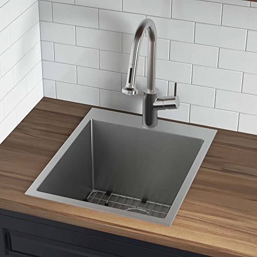 Ruvati Topmount Laundry Utility Sink 18 X 22 X 12 Inch Rounded Corners Deep 16 Gauge Stainless Steel - Rvu6018 #TOP1