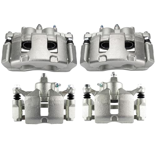 Image of TRQ Front and Rear Brake Caliper Set Zinc Coated Brackets Compatible with 2006-2010 Chevrolet Impala 2006-2007 Monte Carlo